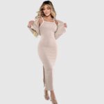 vestido largo con chaqueta