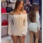 Vestido Crochet Sexy con Aberturas y Espalda Descubierta