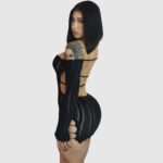 Vestido Crochet Sexy con Aberturas y Espalda Descubierta