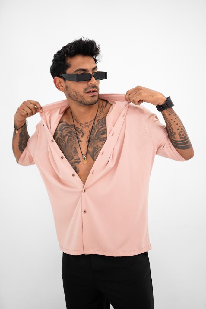 camisa oversize rosada