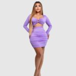 vestido sexy mujer Colombia, vestido con abertura en abdomen, vestido manga larga fiesta, vestido elegante corto, vestido ceñido colombiano