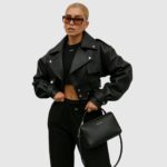 chaqueta cuero sintético mujer