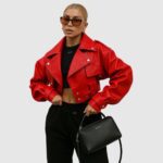 chaqueta cuero sintético mujer
